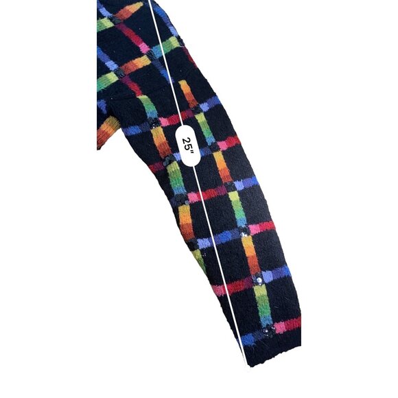 VTG Y2K Janes Closet  Cardigan Sweater Womens Medium Geometric Rainbow Boho - Picture 9 of 9